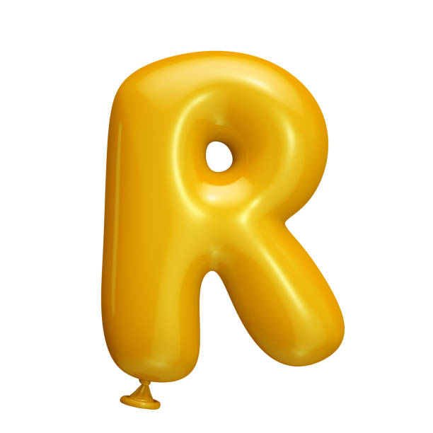 istock Yellow balloon alphabet letter on white background. 3D illustration. 1364182990