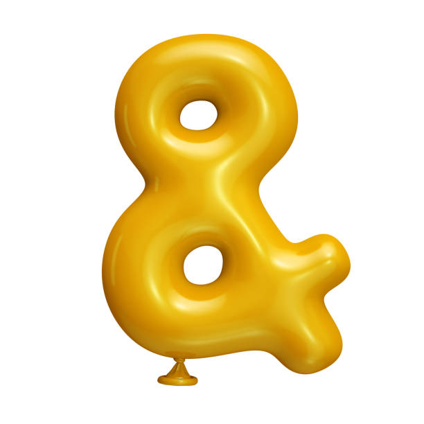 istock Yellow balloon alphabet letter on white background. 3D illustration. 1364183024
