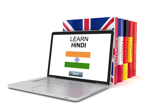 Learn Hindi language online e-learning computer laptop