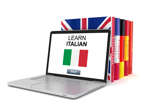 Learn Italian language online e-learning computer laptop