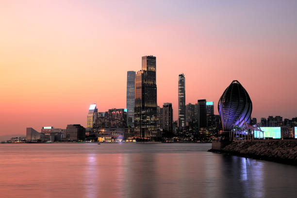 The red ray at sunset illuminates Victoria Bay