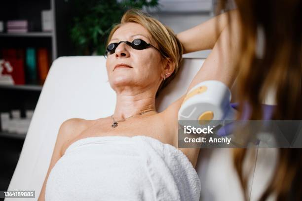 Armpit Epilation Treatment Stock Photo - Download Image Now - Hair Removal, Laser, Under the Arm