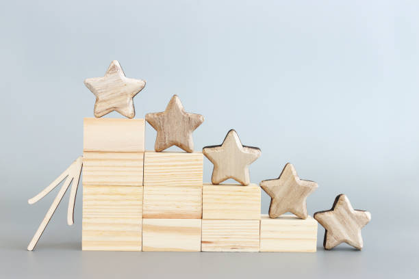 istock concept image of setting a five star goal. increase rating or ranking, evaluation and classification idea 1364191410