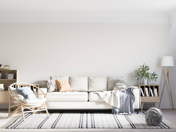 istock Interior Living Room Wall Mockup 1364192994