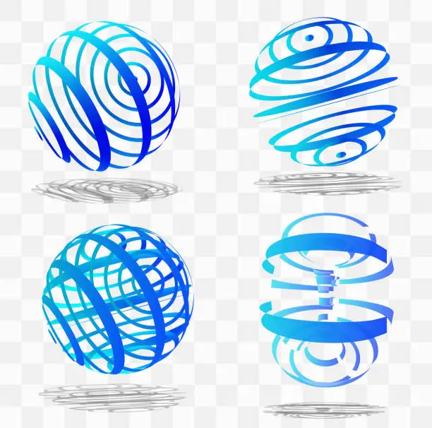 Vector illustration of vector sphere on a transparent background