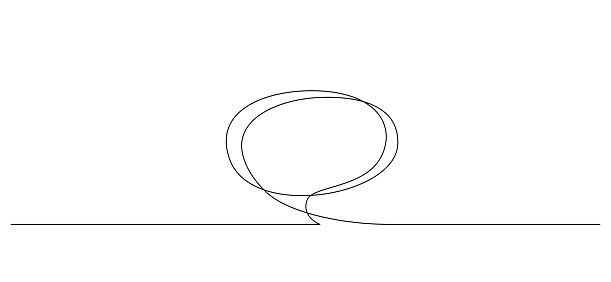 One continuous line drawing of Speech bubble. Chat cloud in simple linear style. Editable stroke. Doodle Vector illustration.