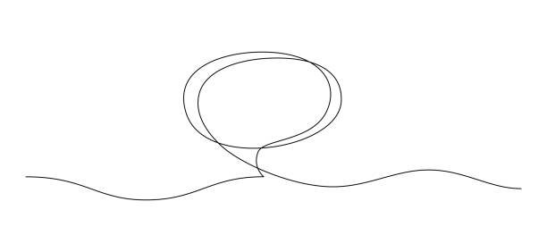 One continuous line drawing of Speech bubble. Chat cloud in simple linear style. Editable stroke. Minimalistic Doodle Vector illustration One continuous line drawing of Speech bubble. Chat cloud in simple linear style. Editable stroke. Minimalistic Doodle Vector illustration. continuous line drawing stock illustrations