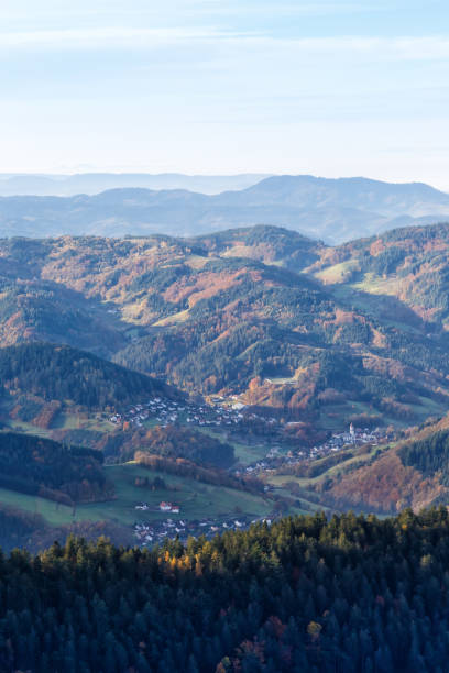 istock Seebach in the Black Forest mountains landscape scenery nature fall autumn portrait format in Germany 1364199372