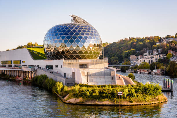 the seine musicale venue near paris, france. - national concert hall imagens e fotografias de stock