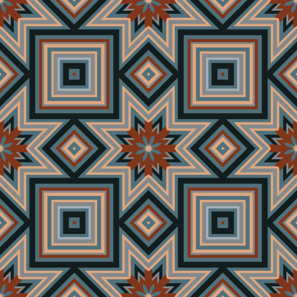 istock Geometric print design for fabric, cloth design, covers, manufacturing, wallpapers, print, tile, gift wrap and scrapbooking. 1364202342
