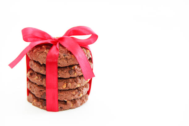 istock round oatmeal cookies with a red bow 1364203695