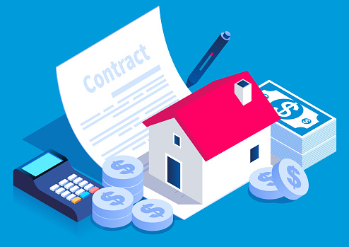 Home Loans, Contract Documents, Pens, Coins and Calculators