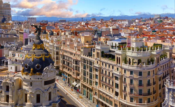 istock Madrid, Spain. Downtown district Calle de Alcala Gran Via street 1364210500