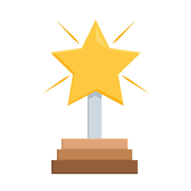 star trophy award auf transparentem hintergrund - auszeichnung als bester schauspieler stock-grafiken, -clipart, -cartoons und -symbole