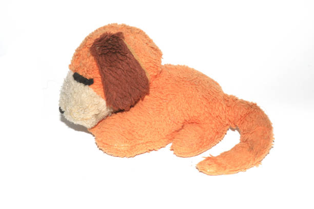 A Nostalga Old Stuffed Soft Toy Puppy Dog Sleeping