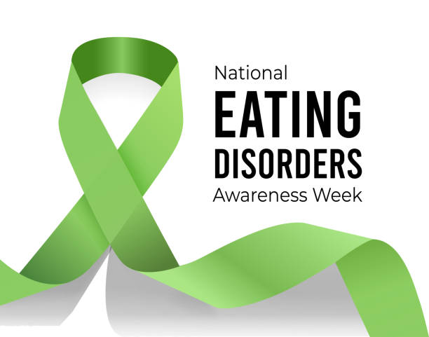 stockillustraties, clipart, cartoons en iconen met national eating disorders awareness week. vector illustration on white - dierlijk gedrag
