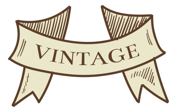 Vintage ribbon. Retro quality sign. Old badge border isolated on white background