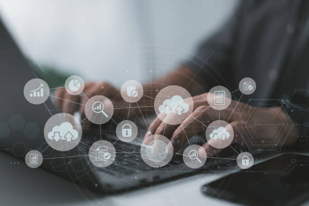 istock Change management in digital transformation, internet of things. Big data and business process strategy, automated operations, customer service management, cloud computing, and smart industry. 1364217798