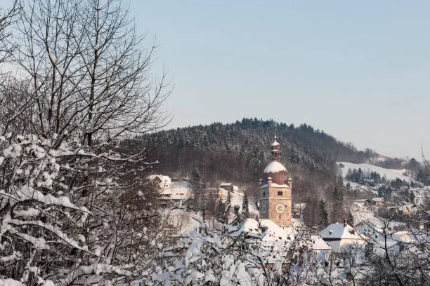 Waidhofen an der Ybbs in winter, Ybbstal, Mostviertel, Austria