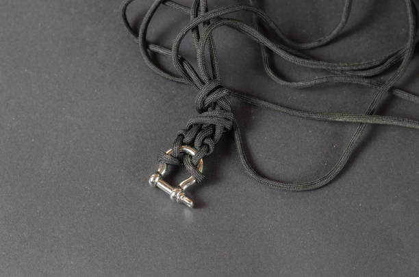 istock Paracord with rigging brace. Close-up. Selective focus. 1364225538