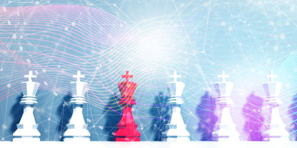 istock King of chess, standing out from the crowd. 3D Render 1364227559