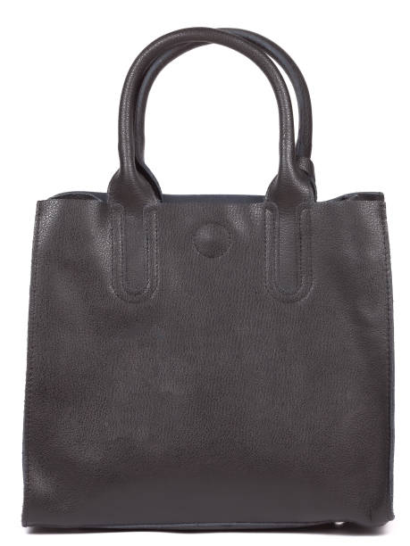 istock Black large with strap leather woman's handbag isolated on white background 1364233966