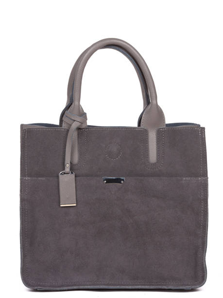 istock Grey leather woman's handbag with strap isolated on white background 1364234758