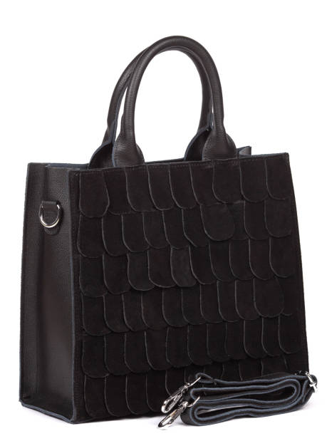 istock Black large with strap leather woman's handbag isolated on white background 1364234818
