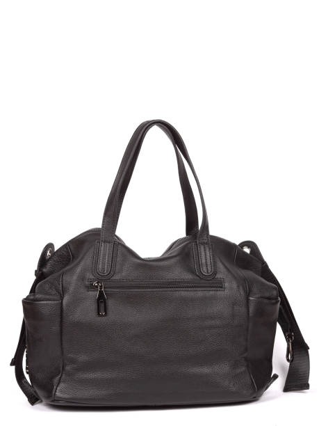 istock Black large with strap leather woman's handbag isolated on white background 1364235627