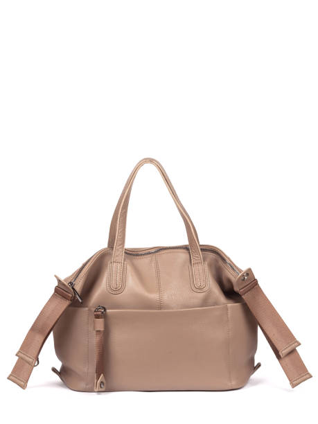 istock Beige leather woman's handbag isolated on white background 1364235634