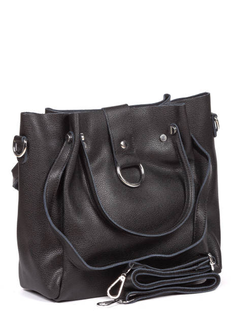 istock Black large with strap leather woman's handbag isolated on white background 1364236161