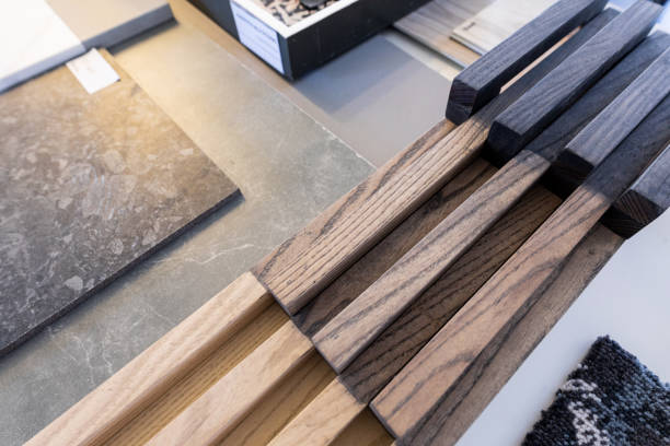 istock High angle view of various wooden frames on table in office 1364236226