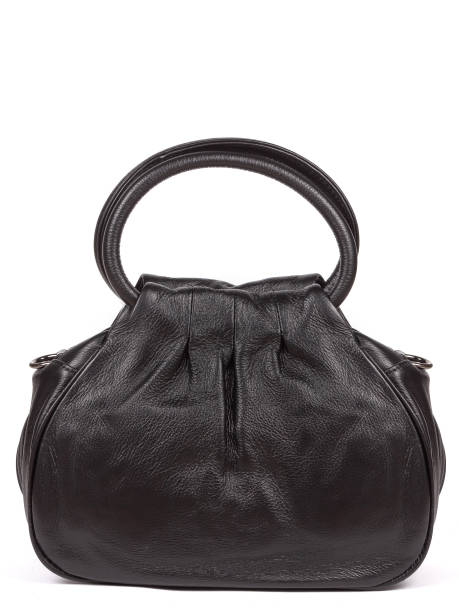 istock Small black leather woman's fashion handbag with strap isolated on white background 1364236408
