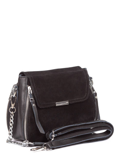 istock Small black leather woman's fashion handbag with strap isolated on white background 1364237459
