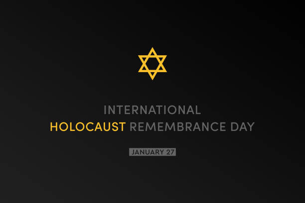 illustrazioni stock, clip art, cartoni animati e icone di tendenza di giornata per la commemorazione delle vittime dell'olocausto - auschwitz
