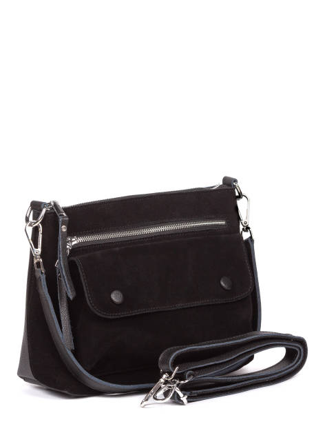 istock Small black leather woman's fashion handbag with strap isolated on white background 1364237590