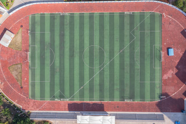 istock Aerial view of school playground 1364238592