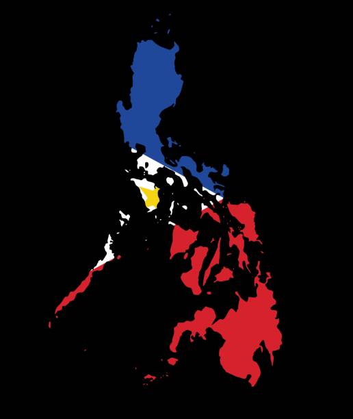 ilustrações, clipart, desenhos animados e ícones de bandeira das filipinas no mapa isolado em png ou fundo transparente,símbolo das filipinas,modelo para banner, publicidade, comercial e jogo de negócios, ilustração vetorial - philippines map manila philippines flag
