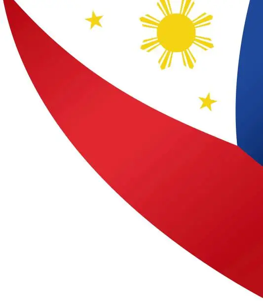 Vector illustration of Corner waving Philippines   flag  isolated  on white or transparent background,Symbol of Philippines,template for banner,card,advertising ,promote,and business matching country poster, vector