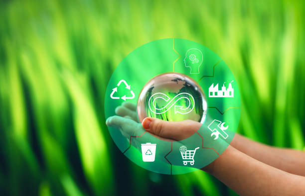 istock Energy consumption and CO2 emissions are increasing. Circular economy concept. Sharing, reusing,repairing,renovating and recycling existing materials and products as much possible. 1364243475
