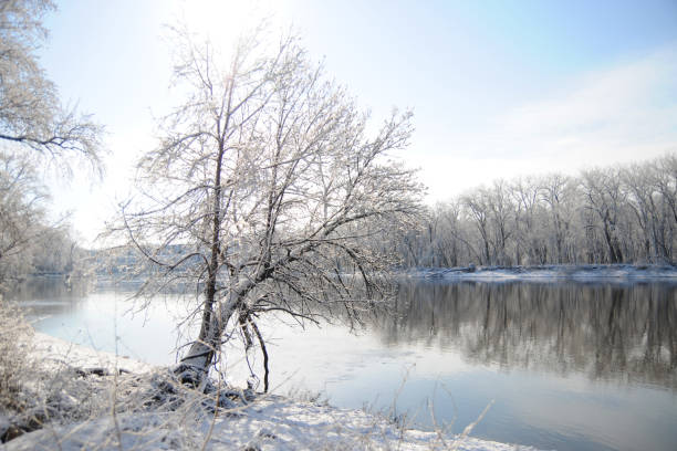Frozen wild river