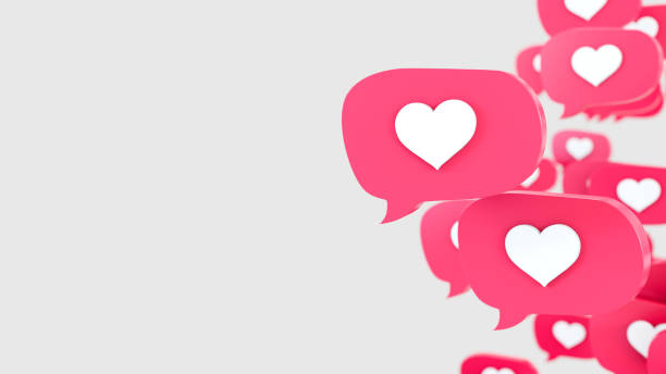 istock Heart, Like Social Media Speech Bubbles 1364256806