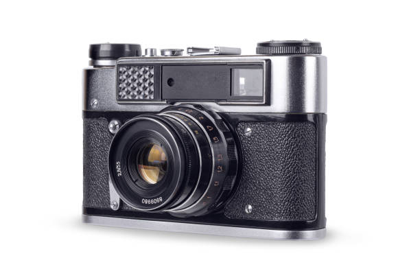 istock Vintage camera isolated on white background. Equipment. 1364258334