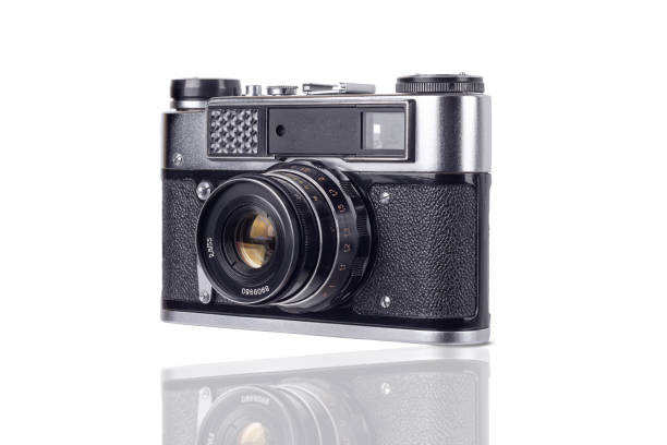 istock Vintage camera isolated on white background. Equipment. 1364258395