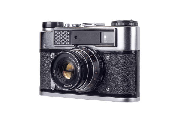 istock Vintage camera isolated on white background. Equipment. 1364258414