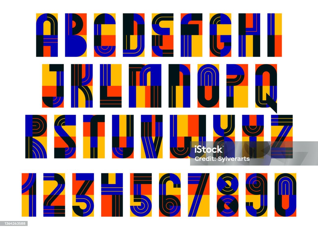Geometric Modern Font Vector Design Geometrical Typography Alphabet ...