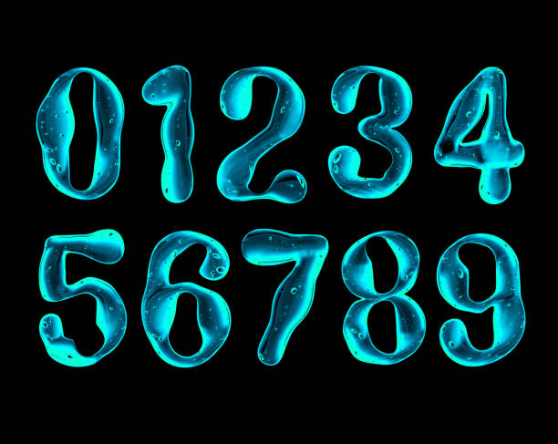 istock Numbers are made of luminous viscous liquid on black background 1364265034