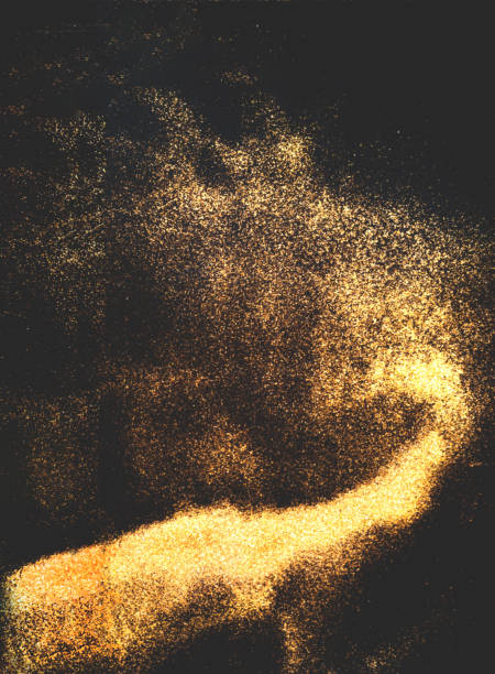 istock Abstract dark background  with golden sparkles. Blurred  effect. Concept for festive background or for project. Creative copy space 1364265331