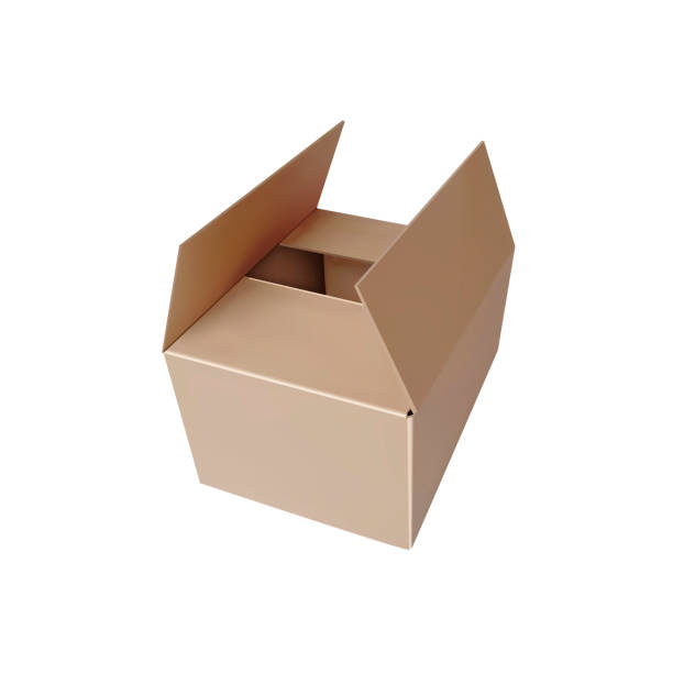 pudełko wektorowe 3d izolowane. - cardboard box white background paper closed stock illustrations