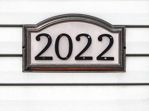 Sign with the numbers of the new year, 2022